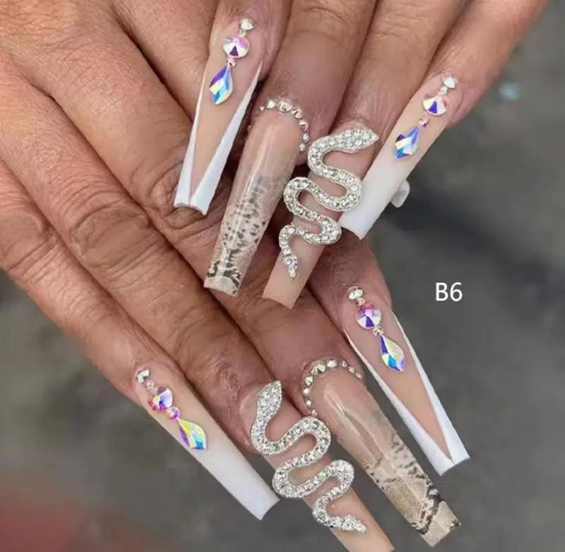 Wholesale Lovely Solid Color Long False Nails With Glue Colorful Press on Nails