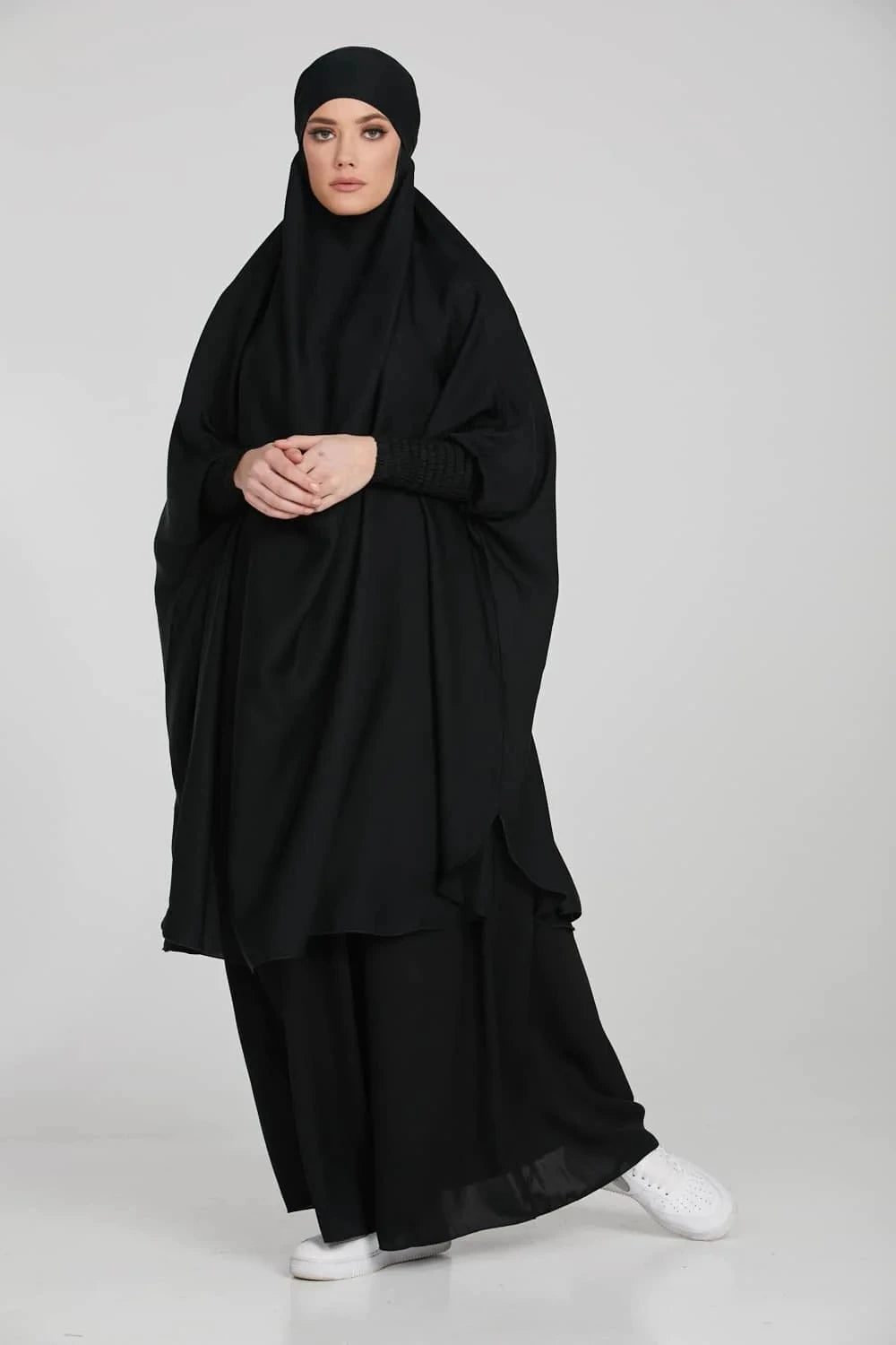 Slim Modest Hidjab Robe Muslim Khimar Hijab Prayer Dress Jilbab Abaya 2 Piece EID Mujer Wholesale in Uk Dress for Muslim Women